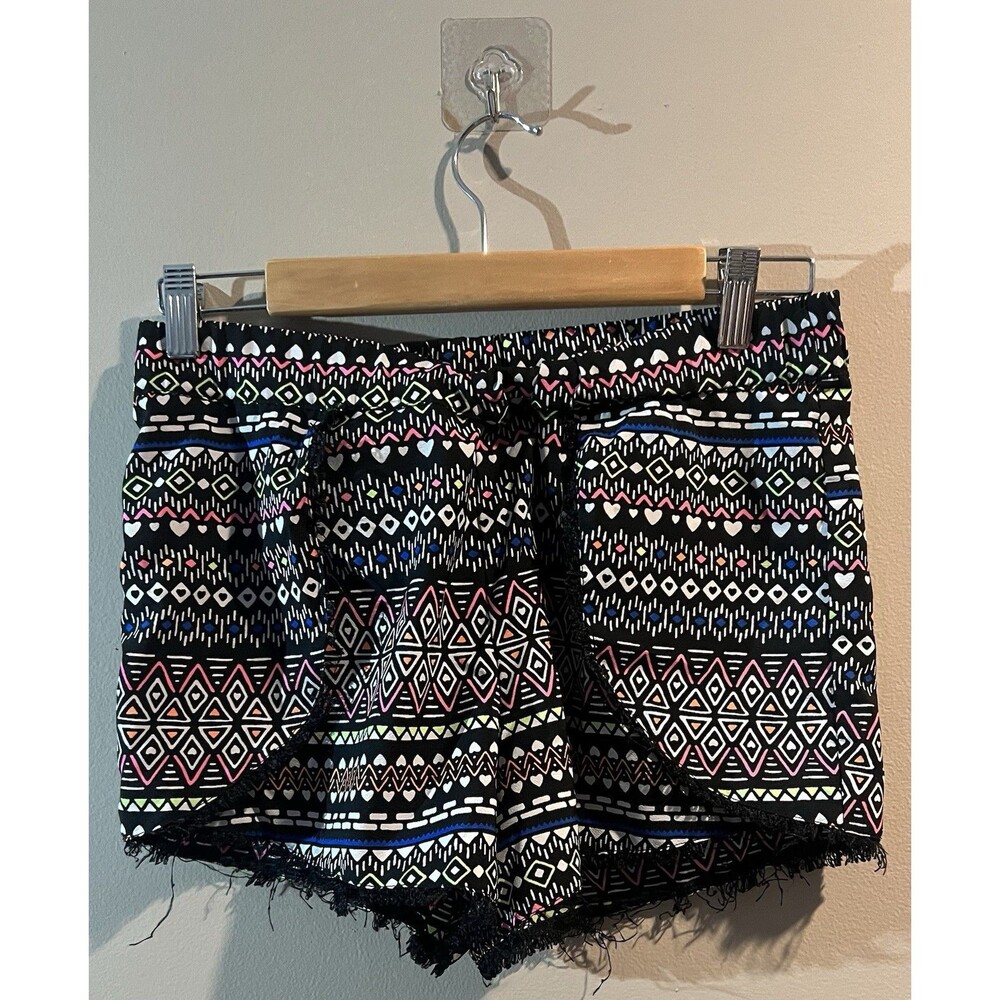 Total Girl Size L 14 1/2 -16 1/12 Plus Techno Color Multi Patterned Shorts